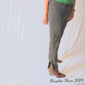 Army Green Zip Ankle Pants